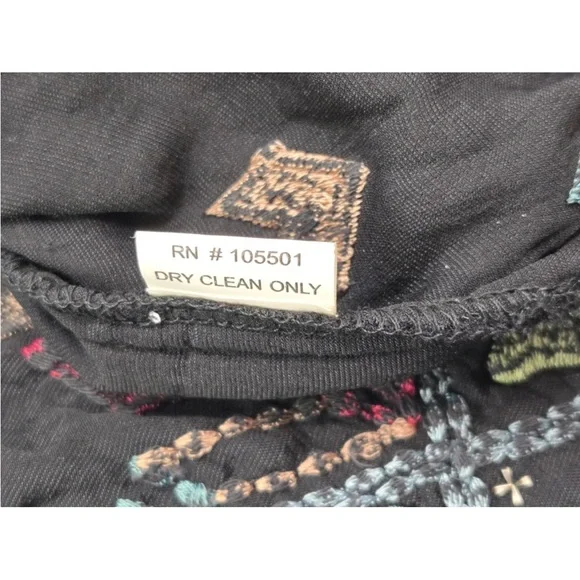 Double D Ranch Crushed Velvet Embroidered Dolman Sleeve Blouse Black Size S - Picture 4 of 7